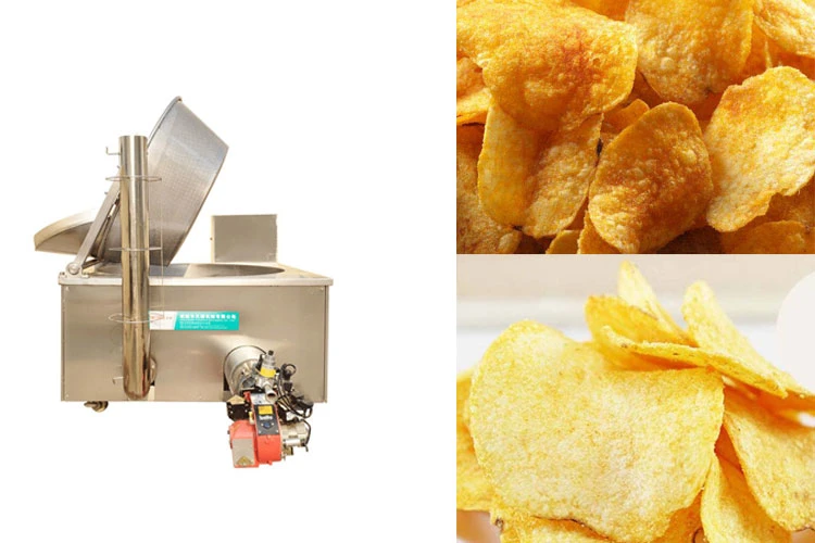 Small Snack Food Making Machine Potato Chips Gas Batch Fryers