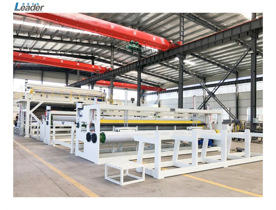 Qingdao Leader Machinery Single Screw Extruder New Technology Plastic Pet Corrugated Wave Roof Tile PC Pet Extruder