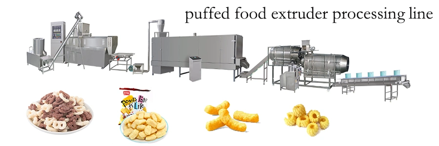 Double Screws Puffed Corn Snack Extrusion Making Machinery Cheese Balls Food Extruder