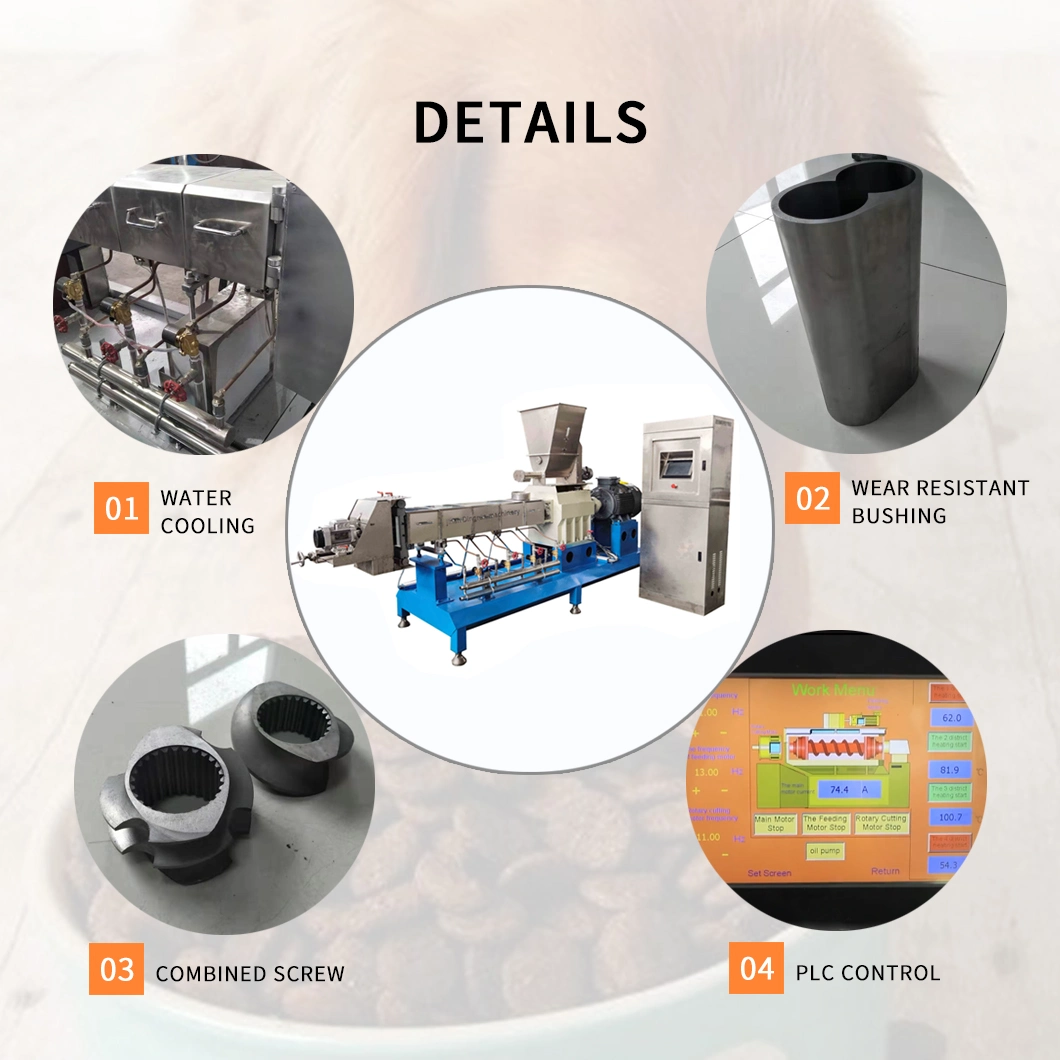 Dry Dog Food Making Extrusion Production Puffed Extruded Pet Pellet Extruder Processing Line