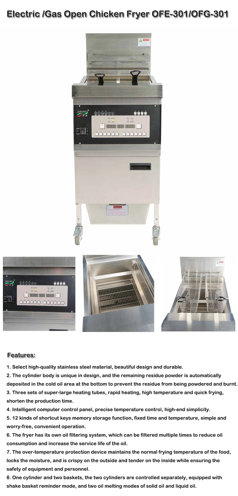 Electric Gas Potato Chips Frying Fryer Machine for Fast Food Restaurant