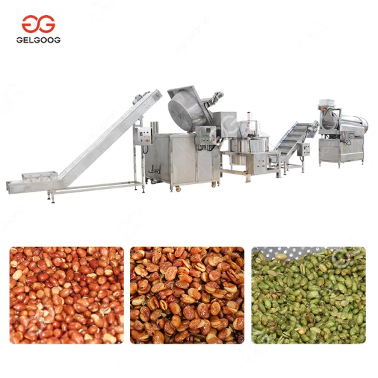 200 Kg/H Coated Peanuts Frying Line Snack Food Groundnut Frying Machine