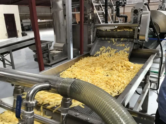 Automatic Frozen French Fries Production Line Potato Chips Fryer Making Frying Snack Food Machine