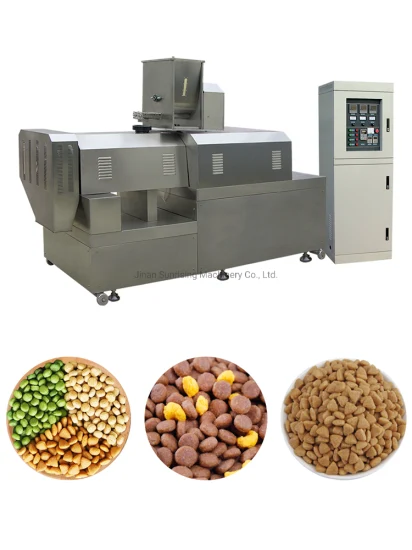 Multifunctional Dry Pet Dog Cat Food Sinking Fish Brid Feed Pellet Extruder Making Processing Line